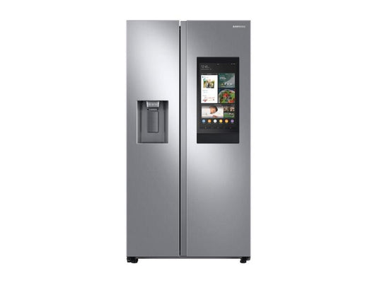 SAMSUNG 22 cu. ft. Counter Depth Side-by-Side Refrigerator with Touch Screen Family Hub™ in Stainless Steel - RS22T5561SR-KT