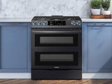SAMSUNG 6.3 cu ft. Smart Slide-in Gas Range with Flex Duo™, Smart Dial & Air Fry in Black Stainless Steel - NY63T8751SG-KT