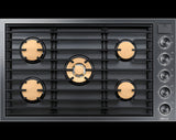 DACOR 36" Gas Cooktop, Graphite Stainless Steel, Natural Gas - DTG36M955FM-KT