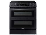 SAMSUNG 6.3 cu ft. Smart Slide-in Electric Range with Smart Dial, Air Fry, & Flex Duo™ in Black Stainless Steel - NE63T8751SG-KT