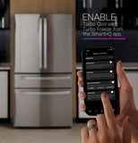 GE PJE23BYWFS Profile 23.2 Cu. Ft. Smart Counter-Depth 4-Door French-Door Refrigerator, Dual-Dispense AutoFill – PJE23BYWFS-KT