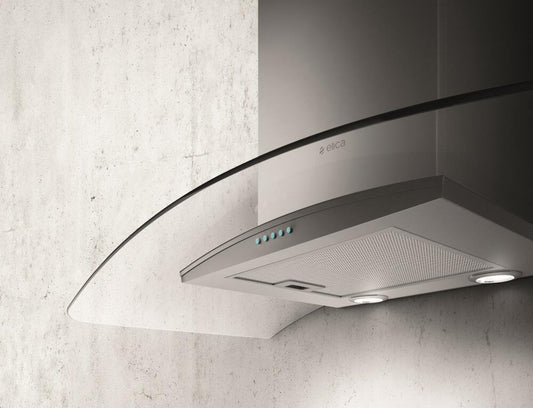 Elica - POTENZA - Comfort - 30" W x 19 11/16" D x 1 15/16" H, Stainless + Clear Glass  - Wall Mount Hoods - EPT430S2