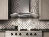 Elica - POTENZA - Comfort - 30" W x 19 11/16" D x 1 15/16" H, Stainless + Clear Glass  - Wall Mount Hoods - EPT430S2