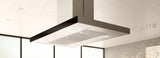 Elica - MAGGIORE - Techne - 42" W x 27" D x 2 3/8" H, 600 CFM, Stainless & Black Glass - Island Hoods - EMG642S1