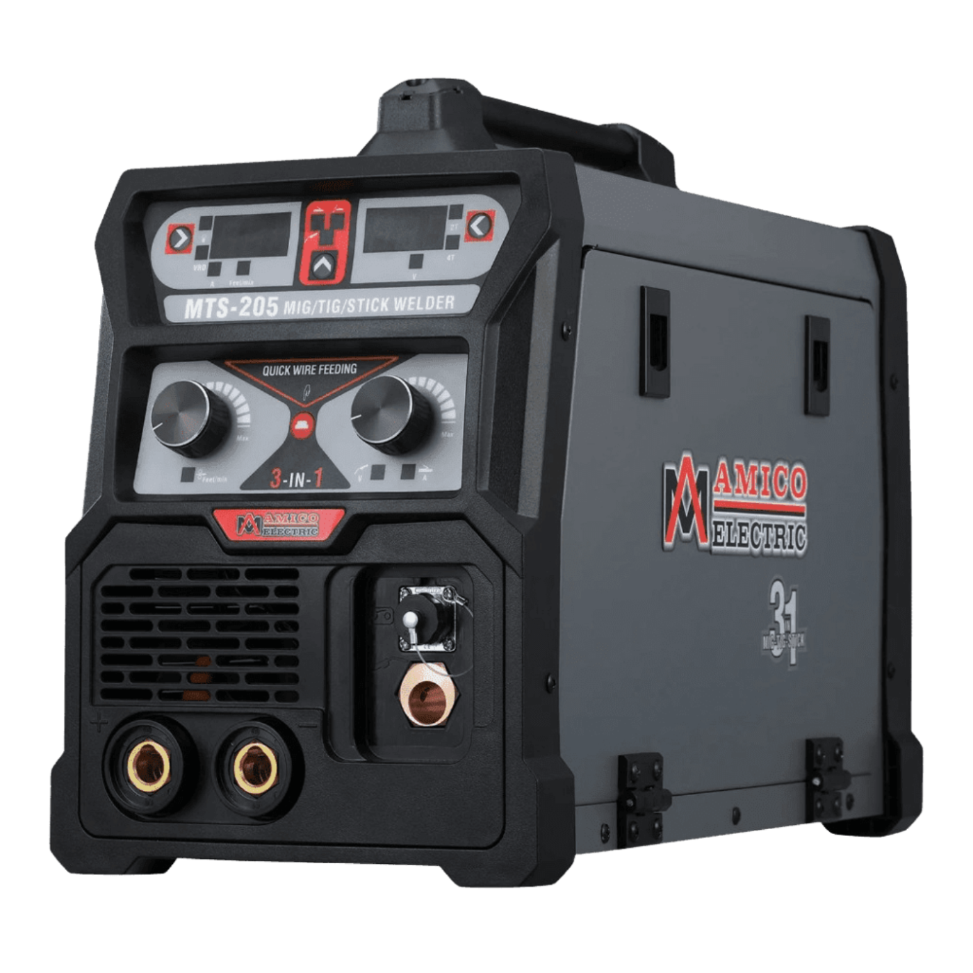 Amico Electric MTS-205 100-250V Dual Voltage 205 Amp MIG MAG Flux-cored Lift TIG Stick Arc 3-in-1 DC Inverter Welder New - Backyard Provider