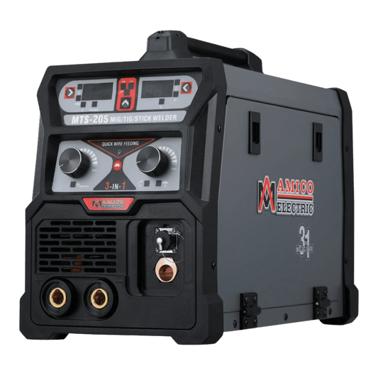 Amico Electric MTS-205 100-250V Dual Voltage 205 Amp MIG MAG Flux-cored Lift TIG Stick Arc 3-in-1 DC Inverter Welder New - Backyard Provider