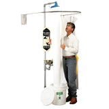 Grainger - Shower Tester 15 X 84 Inch, White, Funnel Weighted Top and Bottom, With Plastic Bucket For Emergency Shower Stations - 8ND03