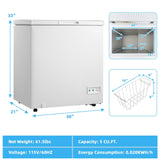 Costway Compact Chest Freezer 5 Cu.ft with Removable Storage Basket New - FP10002US-WH