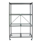 Origami 4 Tier Multipurpose Folding Storage Rack with Wheels, 3 Pack, Gray - 414442