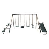 XDP Recreation Deerfield Playground Swing Set, Super Disc, Slide, Glider & Swing - 102128