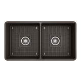 Bocchi Classico Farmhouse Apron Front Fireclay 33" Double Bowl Kitchen Sink. Available in 9 Colors! - 1139-001-0120