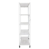 Origami 2 Pack Large Wheeled 5-Shelf Folding Steel Wire Shelving Rack, White - 415233