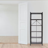 Origami 6 Tier Classic Steel Bookcase Organizer Storage Rack, Black (2 Pack) - 125949