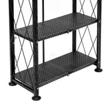 Origami 6 Tier Classic Steel Bookcase Organizer Storage Rack, Black (2 Pack) - 125949