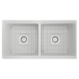Bocchi Contempo Apron Front Fireclay 33" Single Bowl Kitchen Sink with Protective Bottom Grid and Strainer, Available in 9 colors! - 1352-001-0120