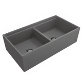 Bocchi 34" Undermount Double Bowl Composite Workstation Kitchen Sink with Covers in Matte Black - 1618-504-0126HP