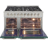 Kucht 48" Pro-Style Natural Gas Dual Fuel Range with 4 Burners in Green - KDF482-G