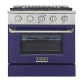 Kucht 30" Pro-Style Natural Gas Dual Fuel Range with 4 Burners in Blue - KDF302-B