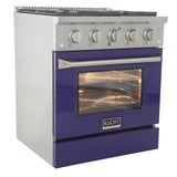 Kucht 30" Pro-Style Natural Gas Dual Fuel Range with 4 Burners in Blue - KDF302-B