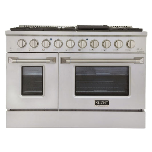Kucht 48" Pro-Style Propane Gas Dual Fuel Range with 4 Burners in Stainless Steel - KDF482/LP-S