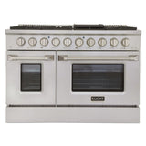 Kucht 48" Pro-Style Propane Gas Dual Fuel Range with 4 Burners in Stainless Steel - KDF482/LP-S