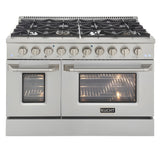 Kucht 48" Pro-Style Natural Gas Dual Fuel Range with 4 Burners in Stainless Steel - KDF482-S