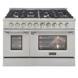 Kucht 48" Pro-Style Propane Gas Dual Fuel Range with 4 Burners in Stainless Steel - KDF482/LP-S