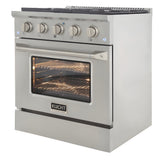 Kucht Professional 30 in. 4.2 cu ft. Propane Gas Range with Silver Knobs - KNG301/LP-S