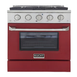 Kucht Professional 30 in. 4.2 cu ft. Natural Gas Range with Red Door and Silver Knobs - KNG301-R