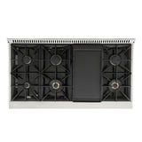 Kucht Professional 48 in. 6.7 cu ft. Natural Gas Range with Black Door and Silver Knobs - KNG481-K