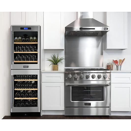 Kucht Professional 36 in. Propane Gas Burner/Electric Oven Range in Stainless Steel with Silver Knobs  - KDF362/LP-S