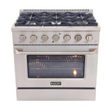 Kucht Professional 36 in. 5.2 cu ft. Natural Gas Range & Range Hood Package - AP-KNG361-S