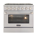 Kucht 30" Pro-Style Natural Gas Dual Fuel Range in White with Rose Gold Accents -  KDF302-W-ROSE
