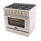 Kucht 30" Pro-Style Natural Gas Dual Fuel Range in White with Rose Gold Accents -  KDF302-W-ROSE