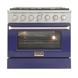 Kucht 36" Pro-Style Propane Gas Dual Fuel Range with 4 Burners in Olive Green - KDF362/LP-OG
