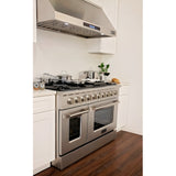 Kucht 48" Pro-Style Natural Gas Dual Fuel Range with 4 Burners in Stainless Steel - KDF482-S