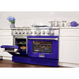 Kucht 48" Pro-Style Propane Gas Dual Fuel Range with 4 Burners in Blue -  KDF482/LP-B