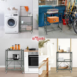 Origami R3 Foldable 3-Tiered Shelf Storage Rack & Wheels, Pewter (6 Pack) - 253009