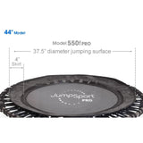 JumpSport 550f PRO Indoor Lightweight 44 Inch Folding Fitness Trampoline, Black - 168419