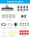 Zosi C225 4K 16 Channel PoE NVR Security System + 4TB Hard Drive - C225 4K 161