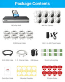 Zosi C225 4K 16 Channel 8-Cam PoE NVR System + 4TB Hard Drive - C225 4K 16