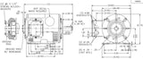 Marathon U758-P 1 hp 1800 RPM 230/460V 3-Phase 143T Frame ODP - U758-P