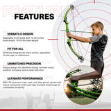 Genesis Archery Compound Bow Adjustable Sizing for Left Handed, Green (3 Pack) - 323631