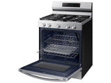 SAMSUNG 6.0 cu. ft. Smart Freestanding Gas Range with No-Preheat Air Fry, Convection+ & Stainless Cooktop in Stainless Steel - NX60A6711SS-KT