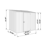 Absco | 7.5x5x7 ft Single Door Space Saver Metal Garden Shed Woodland Gray - AB1108