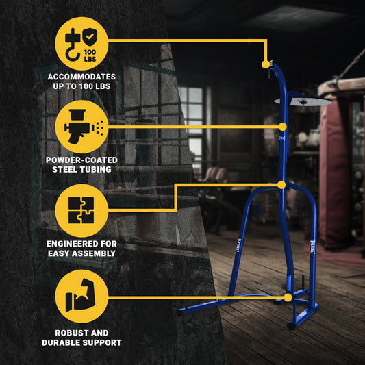 Everlast Dual Powder Coated 100 Lb Punching and Speed Bag Stand, Black (Used) - 293574
