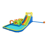 H2OGO! 19 Ft Tall AquaRace Kids Inflatable Water Park w/Dual Slides - 298206