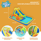 H2OGO! 19 Ft Tall AquaRace Kids Inflatable Water Park w/Dual Slides - 298206
