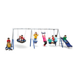 XDP Recreation Fun All Mighty Swing Set w/See Saw, Super Disc, Swings, & Slide - 285488