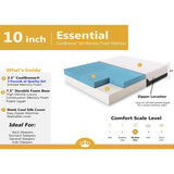 Dynasty Mattress 10 Inch CoolBreeze Gel Infused Memory Foam Mattress  - 310320